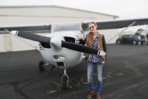 2018 Max McElhaney Memorial Educational Scholarship Winner- Savannah Eller, Piloting a Plane