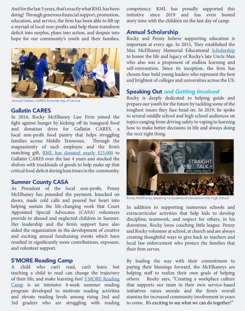 Rocky McElhaney, Tennessee Trial Lawyers Association Firm Spotlight, Page 2